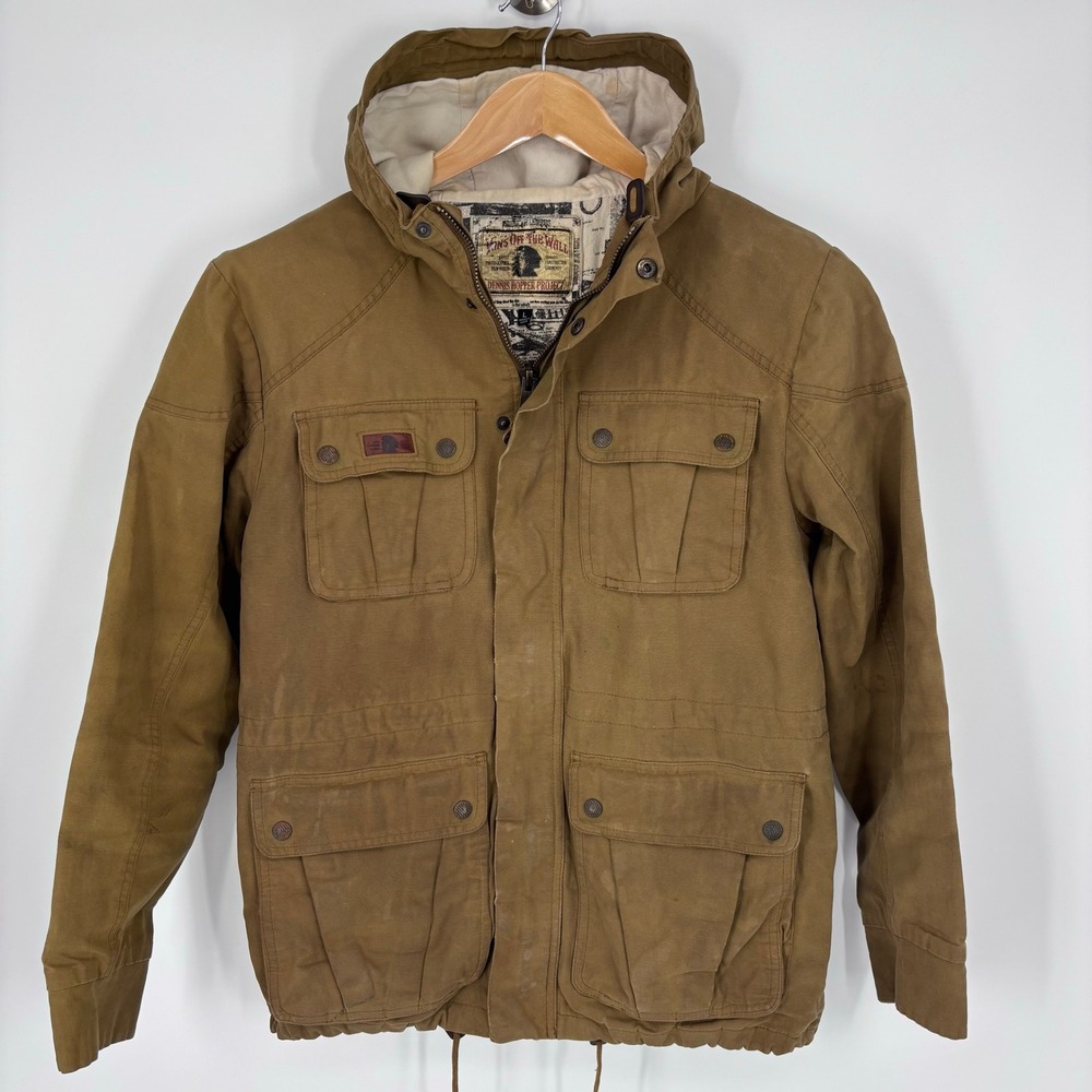 Vans x Dennis Hopper Canvas Morocco Hooded Field Jacket Mens L Brown *Distressed